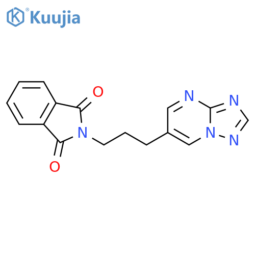 2-(3-{1,2,4triazolo1,5-apyrimidin-6-yl}propyl)-2,3-dihydro-1H-isoindole-1,3-dione structure
