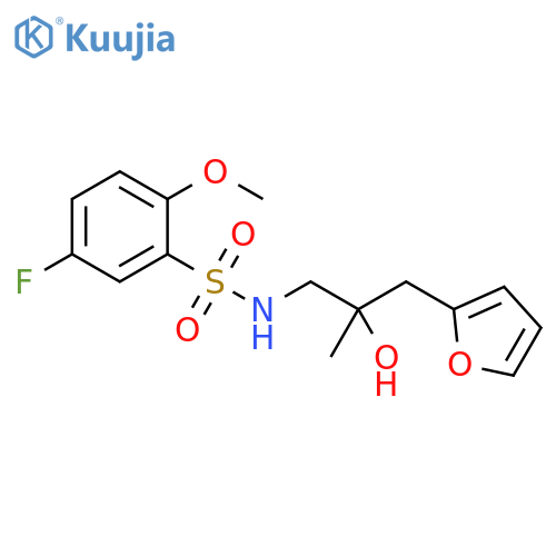 5-fluoro-N-{2-[(furan-2-yl)methyl]-2-hydroxypropyl}-2-methoxybenzene-1-sulfonamide structure