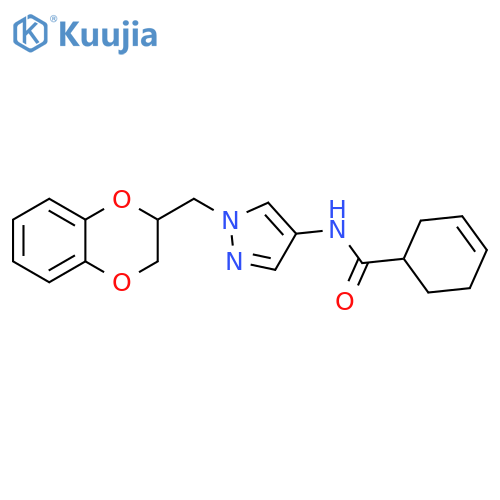 N-[1-[(2,3-Dihydro-1,4-benzodioxin-2-yl)methyl]-1H-pyrazol-4-yl]-3-cyclohexene-1-carboxamide structure