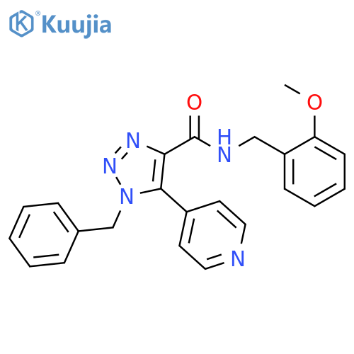 1-benzyl-N-[(2-methoxyphenyl)methyl]-5-(pyridin-4-yl)-1H-1,2,3-triazole-4-carboxamide structure