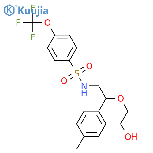 2-[1-(4-methylphenyl)-2-[4-(trifluoromethoxy)benzenesulfonamido]ethoxy]ethan-1-ol structure