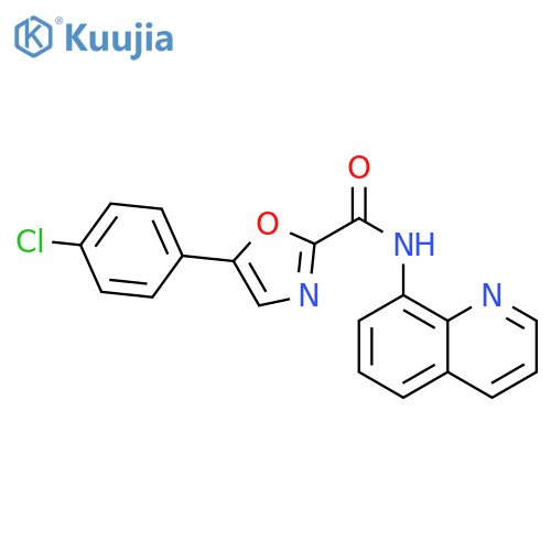 5-(4-chlorophenyl)-N-(quinolin-8-yl)-1,3-oxazole-2-carboxamide structure