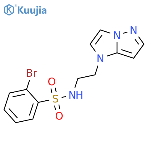 2-bromo-N-(2-{1H-pyrazolo[1,5-a]imidazol-1-yl}ethyl)benzene-1-sulfonamide structure