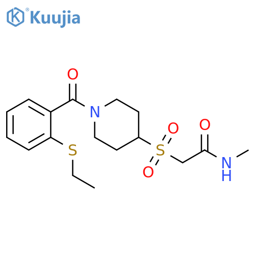 2-({1-[2-(ethylsulfanyl)benzoyl]piperidin-4-yl}sulfonyl)-N-methylacetamide structure
