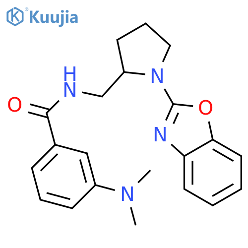 N-{[1-(1,3-benzoxazol-2-yl)pyrrolidin-2-yl]methyl}-3-(dimethylamino)benzamide structure