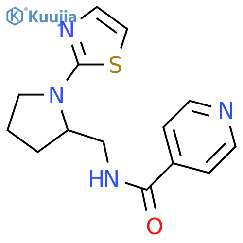 N-{[1-(1,3-thiazol-2-yl)pyrrolidin-2-yl]methyl}pyridine-4-carboxamide structure