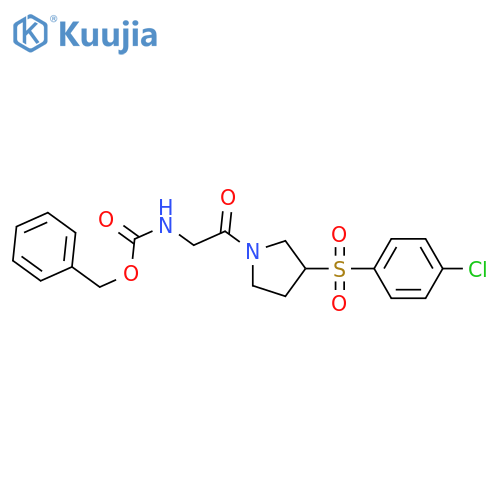 benzyl N-{2-[3-(4-chlorobenzenesulfonyl)pyrrolidin-1-yl]-2-oxoethyl}carbamate structure