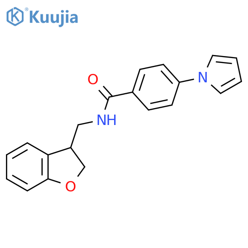 N-[(2,3-dihydro-1-benzofuran-3-yl)methyl]-4-(1H-pyrrol-1-yl)benzamide structure