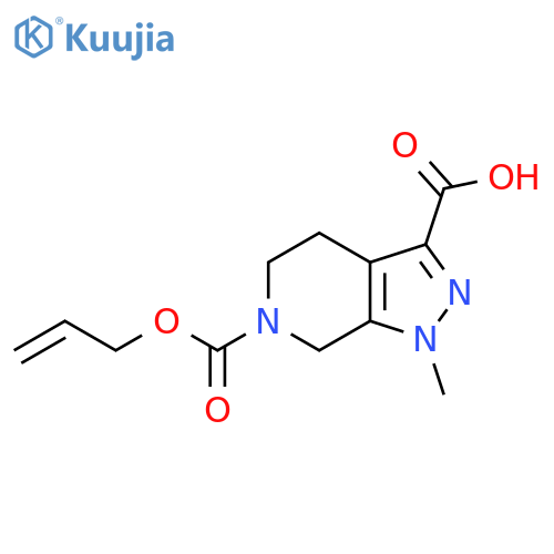 1-methyl-6-[(prop-2-en-1-yloxy)carbonyl]-1H,4H,5H,6H,7H-pyrazolo[3,4-c]pyridine-3-carboxylic acid structure