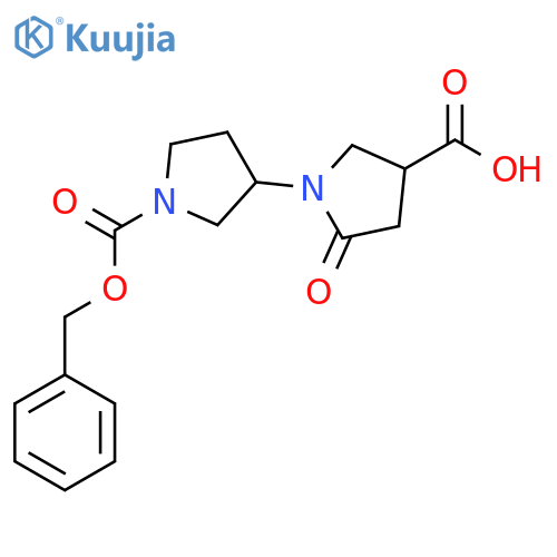1-{1-[(Benzyloxy)carbonyl]pyrrolidin-3-yl}-5-oxopyrrolidine-3-carboxylic acid structure