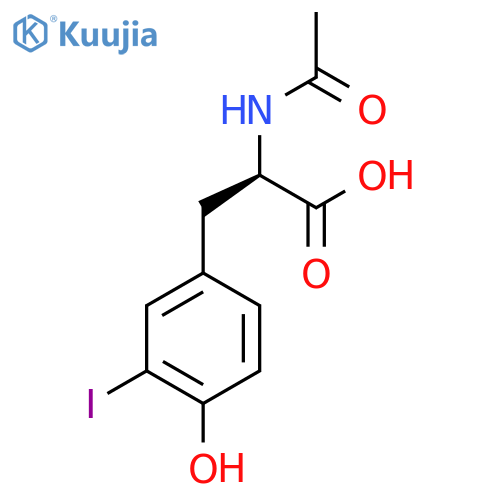(2R)-2-acetamido-3-(4-hydroxy-3-iodophenyl)propanoic acid structure