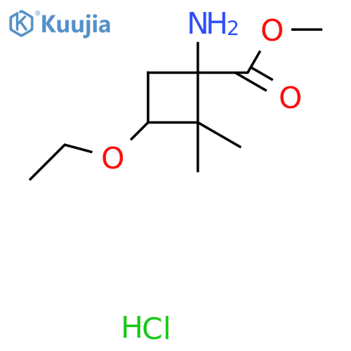 Methyl 1-amino-3-ethoxy-2,2-dimethylcyclobutane-1-carboxylate hydrochloride structure