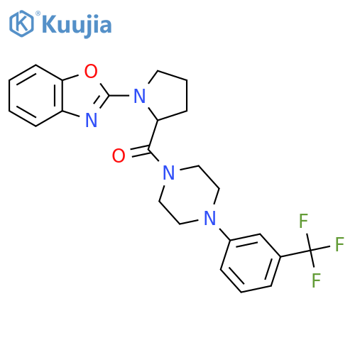 2-(2-{4-3-(trifluoromethyl)phenylpiperazine-1-carbonyl}pyrrolidin-1-yl)-1,3-benzoxazole structure