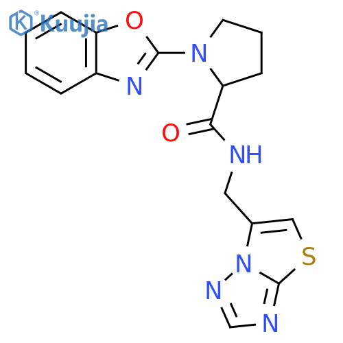 1-(1,3-benzoxazol-2-yl)-N-({1,2,4triazolo3,2-b1,3thiazol-6-yl}methyl)pyrrolidine-2-carboxamide structure
