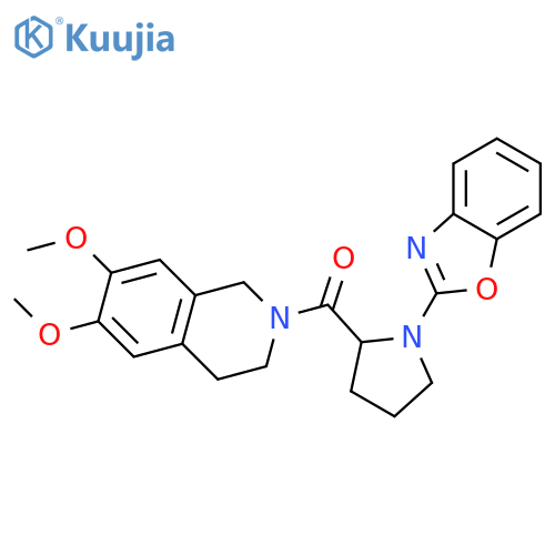 2-[1-(1,3-benzoxazol-2-yl)pyrrolidine-2-carbonyl]-6,7-dimethoxy-1,2,3,4-tetrahydroisoquinoline structure