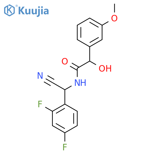 N-[cyano(2,4-difluorophenyl)methyl]-2-hydroxy-2-(3-methoxyphenyl)acetamide structure