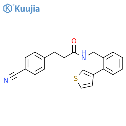 4-Cyano-N-[[2-(3-thienyl)phenyl]methyl]benzenepropanamide structure