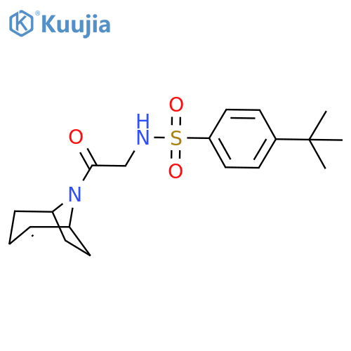 N-[2-(8-azabicyclo[3.2.1]oct-3-en-8-yl)-2-oxoethyl]-4-tert-butylbenzenesulfonamide structure