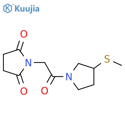 1-{2-[3-(methylsulfanyl)pyrrolidin-1-yl]-2-oxoethyl}pyrrolidine-2,5-dione structure