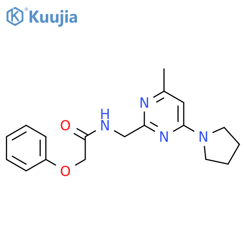 N-{4-methyl-6-(pyrrolidin-1-yl)pyrimidin-2-ylmethyl}-2-phenoxyacetamide structure