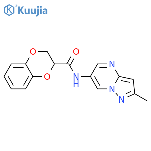 N-{2-methylpyrazolo[1,5-a]pyrimidin-6-yl}-2,3-dihydro-1,4-benzodioxine-2-carboxamide structure