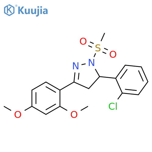 5-(2-chlorophenyl)-3-(2,4-dimethoxyphenyl)-1-methanesulfonyl-4,5-dihydro-1H-pyrazole structure