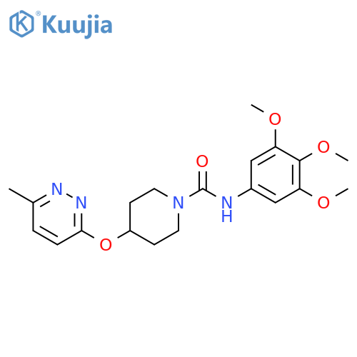 4-[(6-methylpyridazin-3-yl)oxy]-N-(3,4,5-trimethoxyphenyl)piperidine-1-carboxamide structure