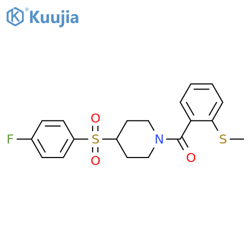 4-(4-fluorobenzenesulfonyl)-1-[2-(methylsulfanyl)benzoyl]piperidine structure