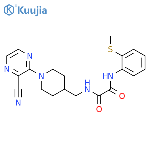 N-{[1-(3-cyanopyrazin-2-yl)piperidin-4-yl]methyl}-N'-[2-(methylsulfanyl)phenyl]ethanediamide structure