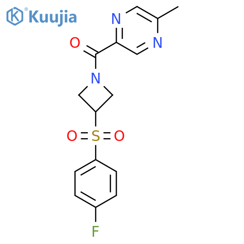 2-3-(4-fluorobenzenesulfonyl)azetidine-1-carbonyl-5-methylpyrazine structure