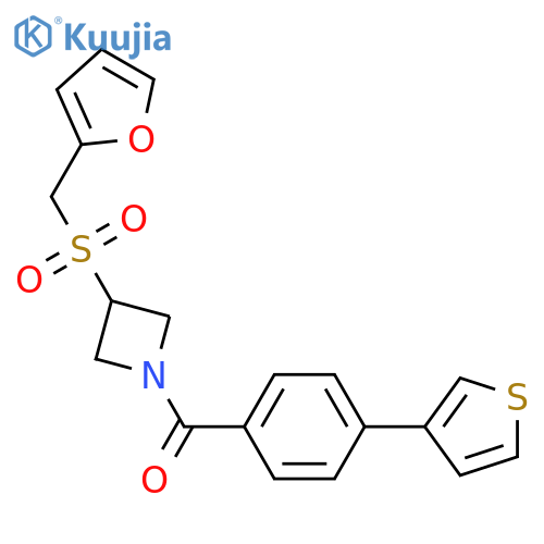 3-(furan-2-yl)methanesulfonyl-1-4-(thiophen-3-yl)benzoylazetidine structure