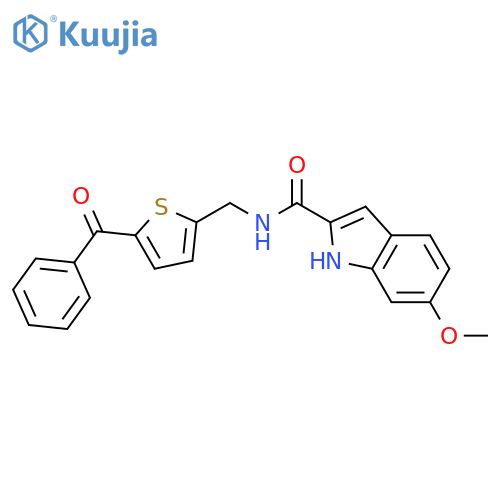 N-[(5-benzoylthiophen-2-yl)methyl]-6-methoxy-1H-indole-2-carboxamide structure
