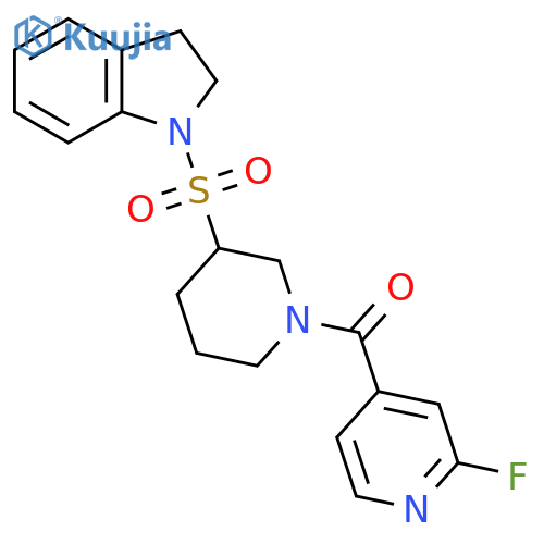 1-{[1-(2-fluoropyridine-4-carbonyl)piperidin-3-yl]sulfonyl}-2,3-dihydro-1H-indole structure