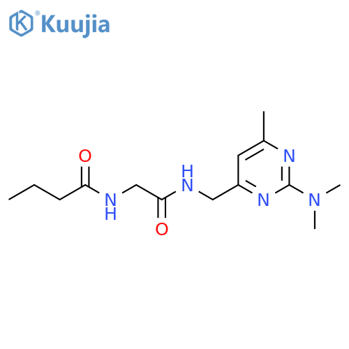N-[({[2-(dimethylamino)-6-methylpyrimidin-4-yl]methyl}carbamoyl)methyl]butanamide structure