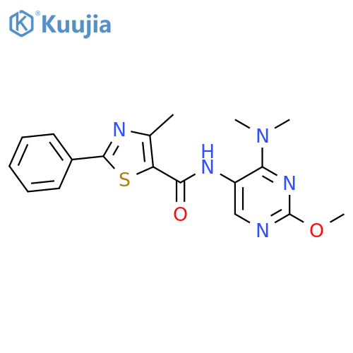 N-[4-(dimethylamino)-2-methoxypyrimidin-5-yl]-4-methyl-2-phenyl-1,3-thiazole-5-carboxamide structure