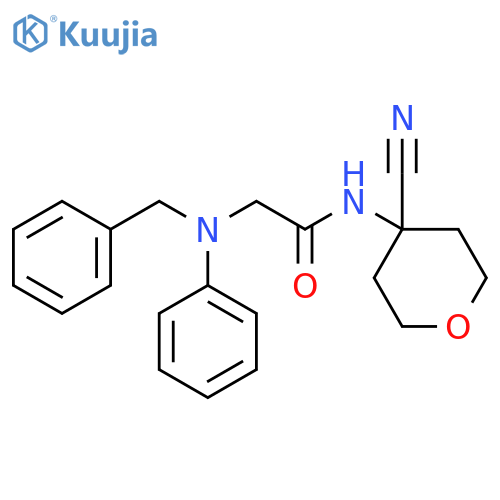 Acetamide, N-(4-cyanotetrahydro-2H-pyran-4-yl)-2-[phenyl(phenylmethyl)amino]- structure