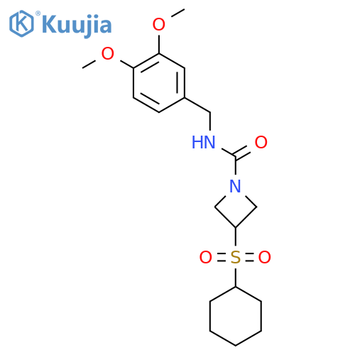3-(cyclohexanesulfonyl)-N-(3,4-dimethoxyphenyl)methylazetidine-1-carboxamide structure