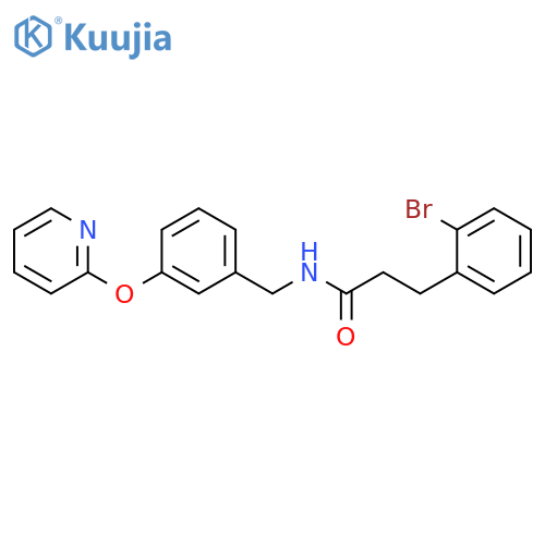 3-(2-bromophenyl)-N-{[3-(pyridin-2-yloxy)phenyl]methyl}propanamide structure