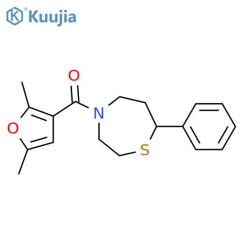 4-(2,5-dimethylfuran-3-carbonyl)-7-phenyl-1,4-thiazepane structure
