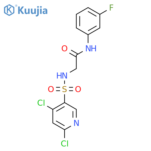 2-(4,6-dichloropyridine-3-sulfonamido)-N-(3-fluorophenyl)acetamide structure