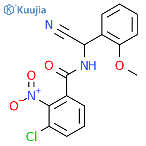 3-chloro-N-[cyano(2-methoxyphenyl)methyl]-2-nitrobenzamide structure