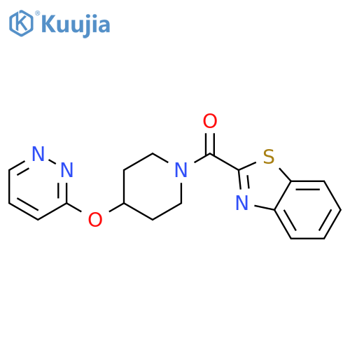 2-[4-(pyridazin-3-yloxy)piperidine-1-carbonyl]-1,3-benzothiazole structure