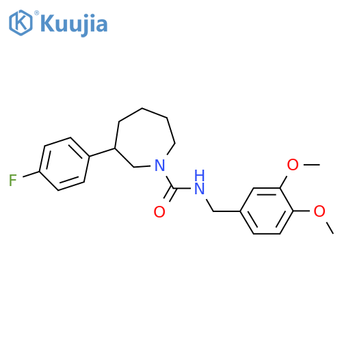N-[(3,4-dimethoxyphenyl)methyl]-3-(4-fluorophenyl)azepane-1-carboxamide structure