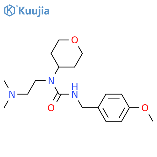 3-[2-(dimethylamino)ethyl]-1-[(4-methoxyphenyl)methyl]-3-(oxan-4-yl)urea structure