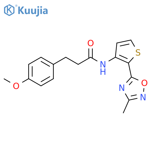 3-(4-methoxyphenyl)-N-[2-(3-methyl-1,2,4-oxadiazol-5-yl)thiophen-3-yl]propanamide structure