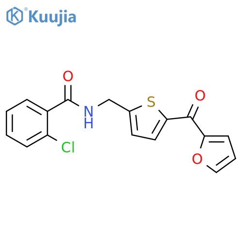 2-chloro-N-{[5-(furan-2-carbonyl)thiophen-2-yl]methyl}benzamide structure