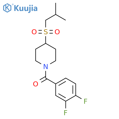 1-(3,4-difluorobenzoyl)-4-(2-methylpropanesulfonyl)piperidine structure