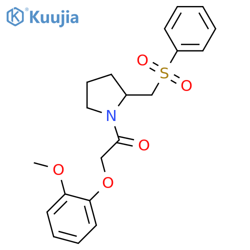 1-{2-[(benzenesulfonyl)methyl]pyrrolidin-1-yl}-2-(2-methoxyphenoxy)ethan-1-one structure