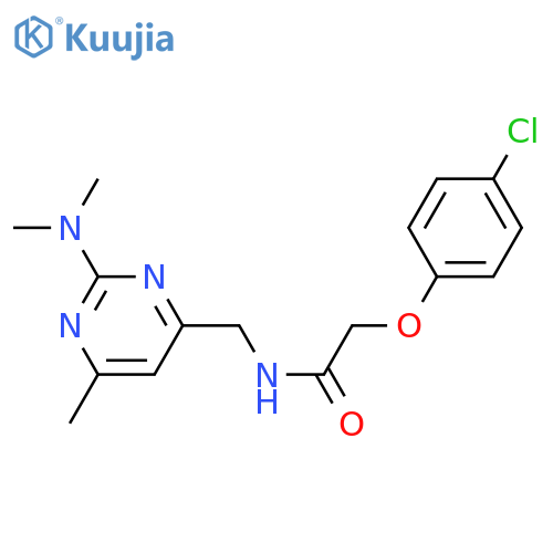 2-(4-chlorophenoxy)-N-{[2-(dimethylamino)-6-methylpyrimidin-4-yl]methyl}acetamide structure