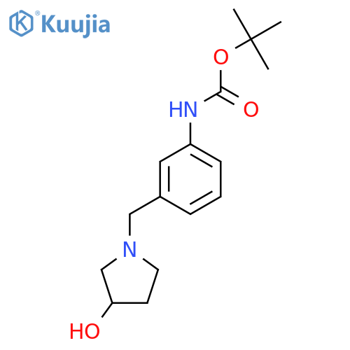 tert-butyl N-{3-[(3-hydroxypyrrolidin-1-yl)methyl]phenyl}carbamate structure